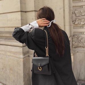 JW PEI Black Gold Chain Purse